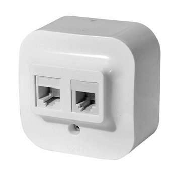 Шкаф электрический Legrand Quteo Розетка RJ11+RJ45 кат.5е UTP, белый 782221