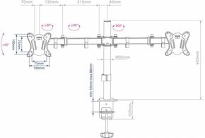 Кронштейн ARM MEDIA LCD-T13 черный 15"-32" макс.8кг настольный поворот и наклон верт.перемещ.