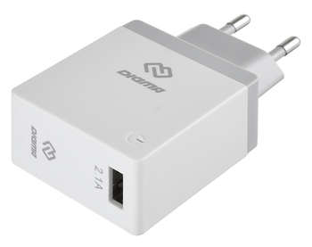 Автоаксессуар Digma Сетевое зар./устр. DGWC-1U-2.1A-WG 10.5W 2.1A USB универсальное белый