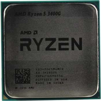 Процессор AMD CPU  Ryzen 5 3400G OEM  {3.7GHz up to 4.2GHz/4x512Kb+4Mb, 4C/8T, Picasso, 12nm, 65W, Radeon Vega 11 1400MHz, unlocked, AM4}