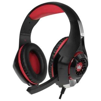 Наушники Crown CMGH-2000 Black&red (Подключение jack 3.5мм 4pin + адаптер 2*jack spk+mic,Частотныи? диапазон: 20Гц-20,000 Гц ,Кабель 3.2м, Динамки 50мм