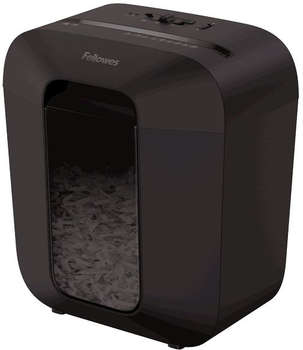 Шредер FELLOWES PowerShred LX25 черный  фрагменты 6лист. 11.5лтр. скрепки скобы пл.карты