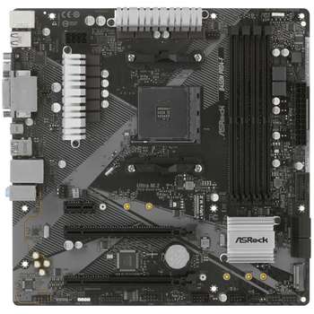 Материнская плата ASRock B450M PRO4 R2.0 {Soc-AM4 AMD B450 4xDDR4 mATX AC`97 8ch GbLAN RAID+VGA+DVI+HDMI}