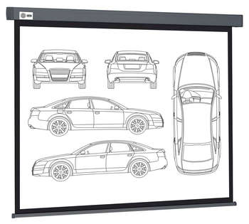 Экран CACTUS 168x299см Wallscreen CS-PSW-168X299-SG 16:9 настенно-потолочный рулонный серый