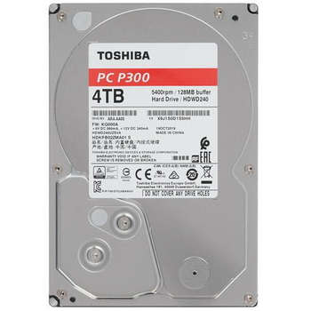 Жесткий диск HDD Toshiba Жесткий диск SATA-III 4TB HDWD240UZSVA Desktop P300 4KN  128Mb 3.5"