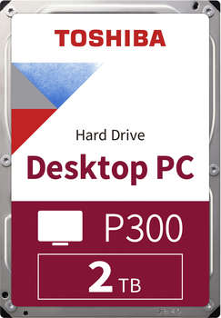 Жесткий диск HDD Toshiba Жесткий диск SATA-III 2TB HDWD220UZSVA Desktop P300 4KN  128Mb 3.5"