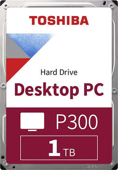 Жесткий диск HDD Toshiba Жесткий диск SATA-III 1TB HDWD110UZSVA Desktop P300 4KN  64Mb 3.5"