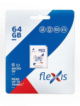 Карта памяти OTHER microSDXC 64GB, UHS-I Class 10 U1, c адаптером, Flexis