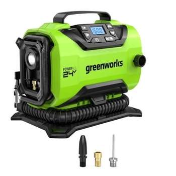 Домкрат GREENWORKS ACG301 Компрессор автомобильный аккумуляторный, 24V / 12V , без АКБ и ЗУ [3400807]