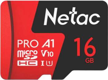 Карта памяти Netac Флеш карта microSDHC 16GB NT02P500PRO-016G-R P500 Extreme Pro V10 A1 + adapter