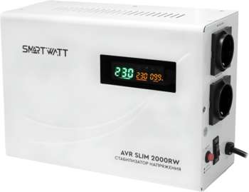 Стабилизатор напряжения SMARTWATT AVR Slim 2000RW 2000ВА белый