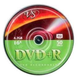 Оптический диск VS Диски DVD+R 4.7Gb, 16x, Cake Box 50шт.