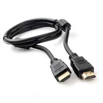 Кабели DVI Cablexpert Кабель HDMI 19M/19M, v2.0, медь, позол.контакты, экран, 2 фер.кольца, 1м, черный, пакет