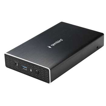 Бокс для HDD EE3-U3S-1 Внешний корпус USB 3.0 для 3.5" HDD/SSD Gembird, порт Type-A, SATA III, металл, чёрный