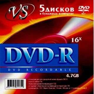 Оптический диск VS Диски DVD+R 4,7 GB 16x конверт/5