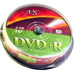 Оптический диск VS Диски DVD+R 4.7Gb, 16x, Cake Box 10шт.