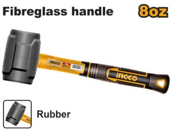 Инструмент INGCO_Handtools Резиновый молоток Ingco HRUH8808,220г, ручка фибергласс, нескольз. HRUH8808