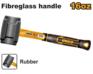 Инструмент INGCO_Handtools Резиновый молоток Ingco HRUH8816,450г, ручка фибергласс, нескольз. HRUH8816