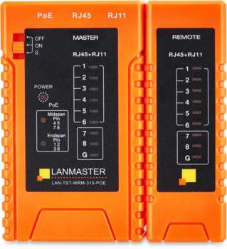 Измерительная техника LANMASTER Тестер кабельный LAN-TST-WRM-310-POE