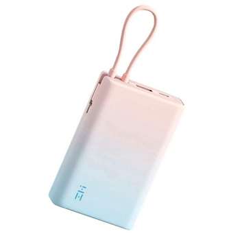 Внешний аккумулятор ZMI 10000mAh Powerbank with build-in Charging Cable color P17 Pink