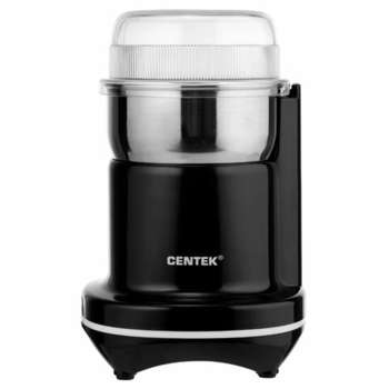 Кофемолка Centek CT-1365, мощность 250 Вт, вместимость 70 г, пластик, черная, CT-1365 Black