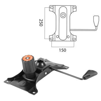 Комплектующие для кресел No Name Механизм качания для кресла, "Top-Gun", межцентровое расстояние крепежа 150х250 мм
