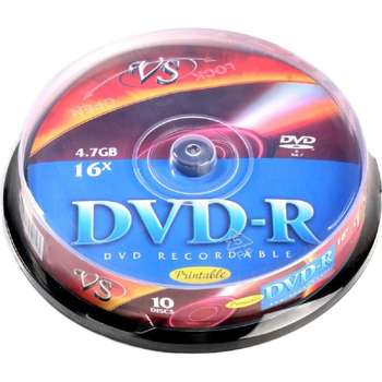 Оптический диск VS Диски DVD-R 4,7 GB 16x CB/10 Ink Print